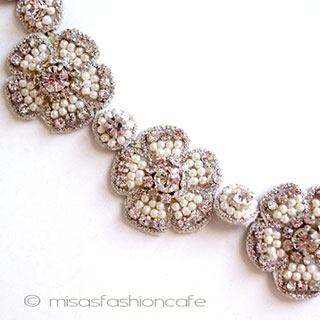 （画像用） ＳＰＡＲＫＬ　ネックレス パール・クリスタルのお花