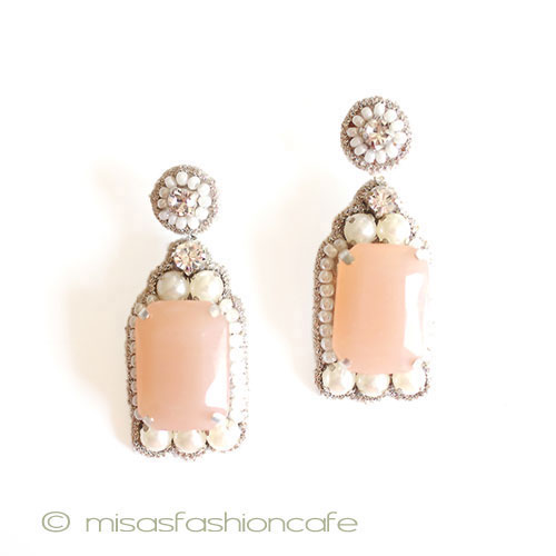 （画像用） ＳＰＡＲＫＬ　ピアス パール＆ピーチ ドロップ