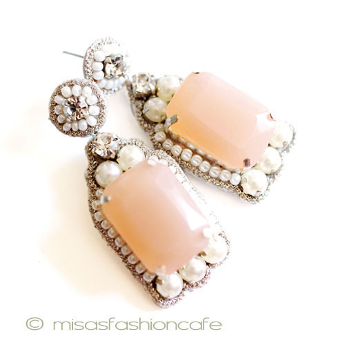 （画像用） ＳＰＡＲＫＬ　ピアス パール＆ピーチ ドロップ