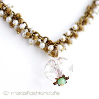 （画像用） クリスタルの実ｘパール ネックレス　France製