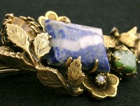 （画像用） 天然石真珠珊瑚　ブローチ