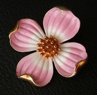 （画像用） クラウンTrifari ハナミズキ ブローチ