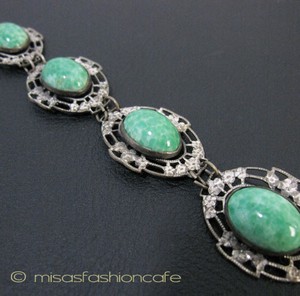 （画像用） アンティーク グラス チェコ　ブレスレット