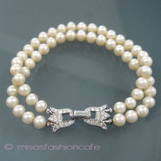 （画像用） クラウンTrifari　 グラスパール2連