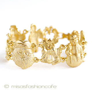 （画像用） クリスマス　ブレスレット サンタクロース＆リース