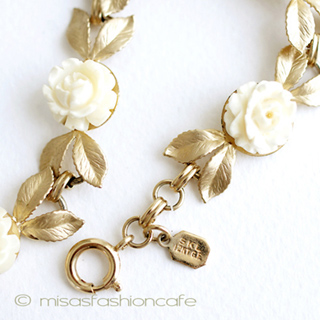 （画像用） 本象牙アイボリーローズ 希少12Kgfブレスレット