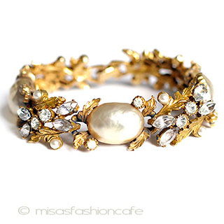 （画像用） ＡＲＴ刻印　ブレスレット バロックパールRS金葉