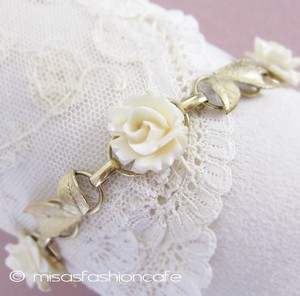 （画像用） 本象牙 アイボリー 14K ローズ ブレスレット