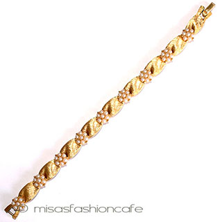 （画像用） Trifari　 トリファリ パール花りぼんブレス