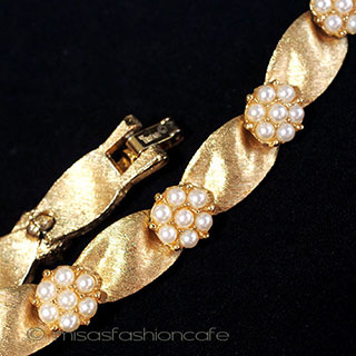 （画像用） Trifari　 トリファリ パール花りぼんブレス