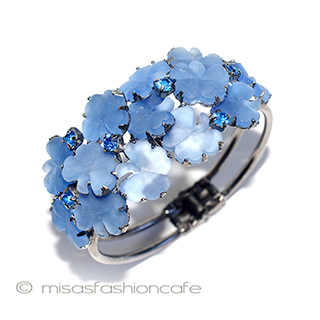 （画像用） 幸運四つ葉クローバー ガラス　ブレスレット