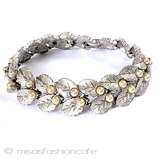 （画像用） ヴィンテージアクセサリー トリファリ　パール銀葉