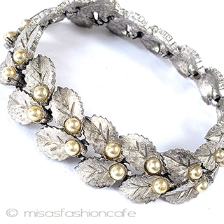 （画像用） ヴィンテージアクセサリー トリファリ　パール銀葉