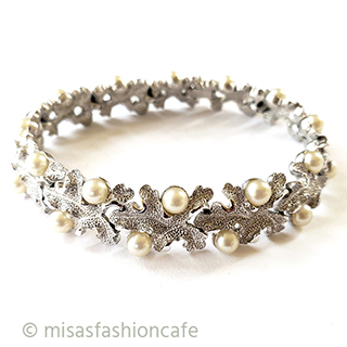 （画像用） ヴィンテージジュエリー トリファリ　パール銀葉