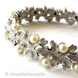 （画像用） ヴィンテージジュエリー トリファリ　パール銀葉