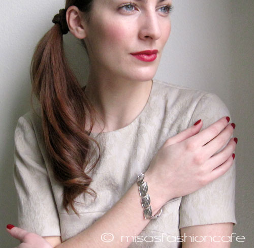 （画像用） Trifari　トリファリ 銀の葉ブレスレット