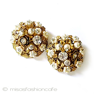 （画像用） Beaujewels　イヤリング パールのお花ブーケ