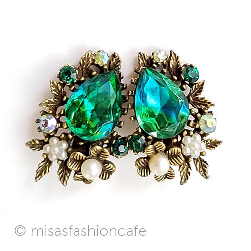 （画像用） ART刻印　イヤリング ガラス＆パールのお花