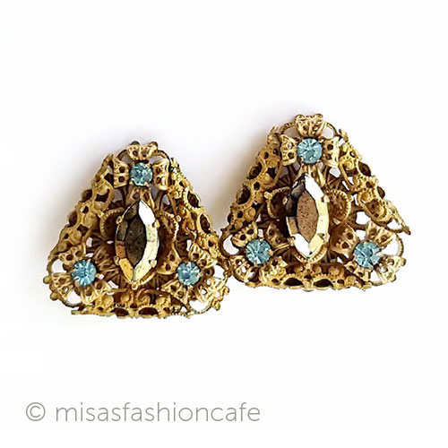 （画像用） オーストリア製イヤリング 透かしリボン・フラワー