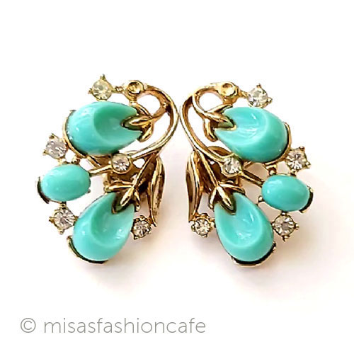 （画像用） Trifari　 トリファリ フラワー花イヤリング