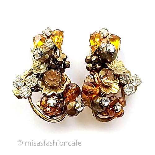 （画像用） ヴィンテージジュエリー Robert　花イヤリング