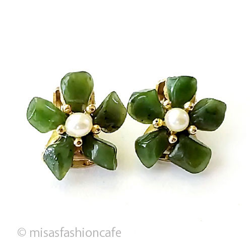 （画像用） SWOBODA　スワボダ 真珠・翡翠のフラワー