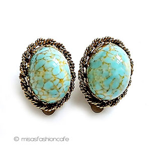 （画像用） アンティークジュエリー マーブル　イヤリング