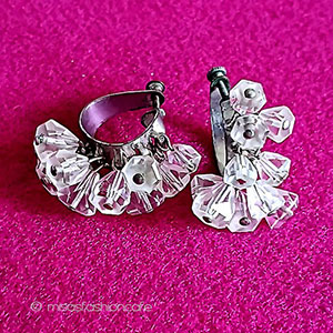 （画像用） アンティークジュエリー クリスタル　フープ