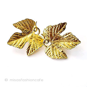 （画像用） Trifari　 トリファリ 葡萄の葉イヤリング