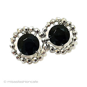 （画像用） エルザ・スキャパレリ刻印 希少フレンチジェット黒銀