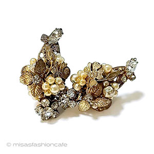 （画像用） ヴィンテージイヤリング パール花RSフラワー