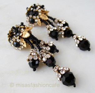 （画像用） Lois Ann イヤリング 豪華 フレンチジェット