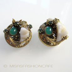 （画像用） アールヌーヴォーイヤリング マザーオブパール天然石