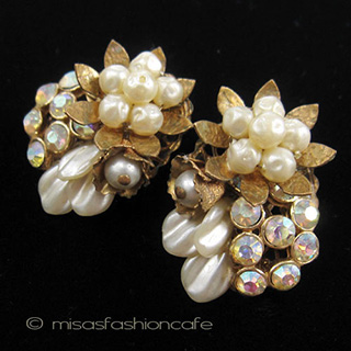 （画像用） パール花 イヤリング