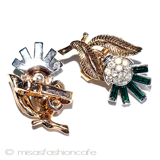 （画像用） Ｔｒｉｆａｒｉ　 トリファリ エメラルド　花イヤリング