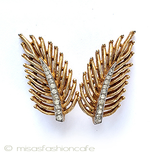 （画像用） Trifari　 トリファリ フェザー　イヤリング