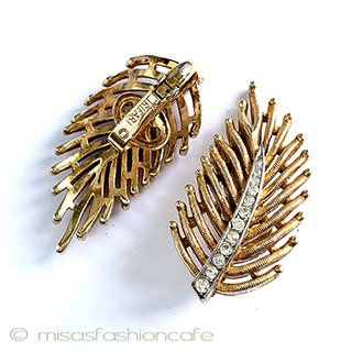 （画像用） Trifari　 トリファリ フェザー　イヤリング