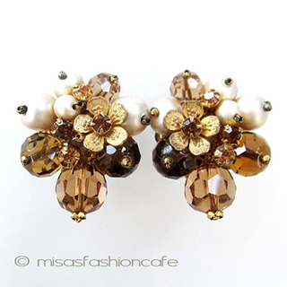 （画像用） DeMario NY イヤリング お花 バロックパール　