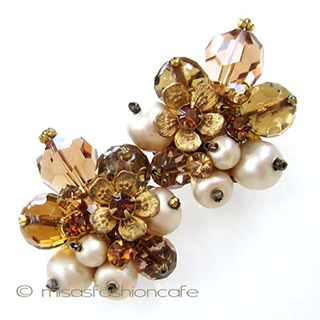 （画像用） DeMario NY イヤリング お花 バロックパール　