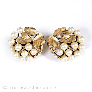 （画像用） Ｔｒｉｆａｒｉ　トリファリ パール金葉　イヤリング