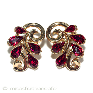 （画像用） Trifari　 トリファリ ルビーRSイヤリング