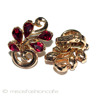 （画像用） Trifari　 トリファリ ルビーRSイヤリング