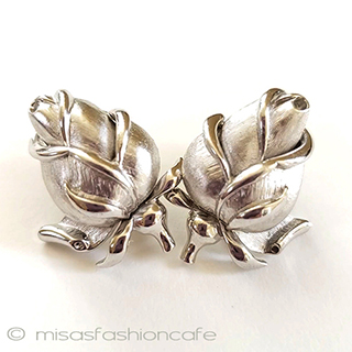 （画像用） Trifari　 トリファリ バラのつぼみイヤリング