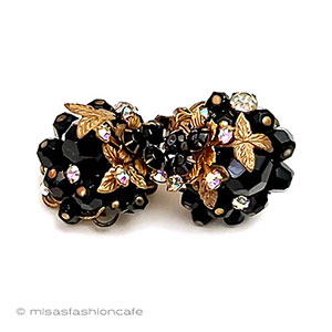 （画像用） JONNE刻印イヤリング フレンチジェット金花