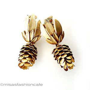 （画像用） アンティークジュエリー 松ぼっくりイヤリング