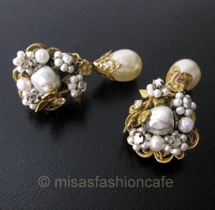 （画像用） Robert ロバート　豪華 バロックパール花イヤリング