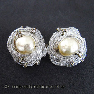 （画像用） SANDOR刻印イヤリング バロックパール＆RS