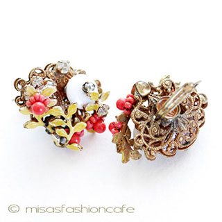 （画像用） Ｒｏｂｅｒｔ　ロバート　 コーラル花イヤリング