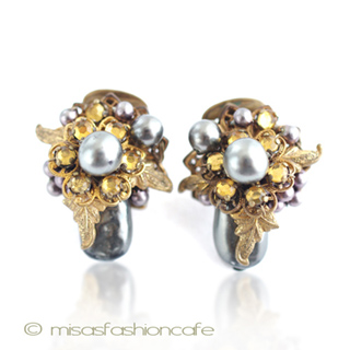 （画像用） De Mario NY イヤリング バロックパールの花