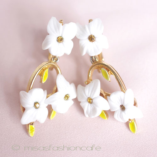 （画像用） ART　アート刻印 すみれの花イヤリング